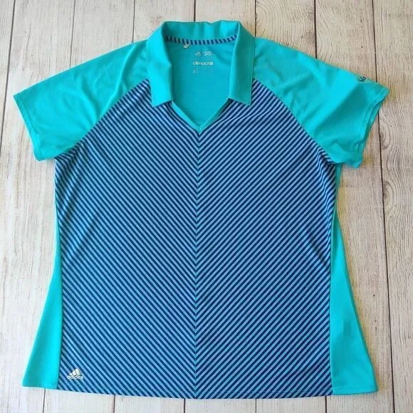 Adidas Climachill striped golf shirt sz XL - Picture 12 of 12